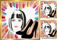 party time girl with black shoes 8x8