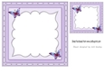 Pretty butterflies in lilac ornate frame 7x7 cardfront/insert
