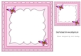 Pretty butterflies in pink ornate frame 7x7 cardfront/insert