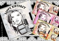 4 ladies with makeup and mascara 8x8 card fronts mini kit
