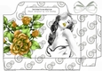 lady with diamante tote gift bag with, gold roses