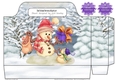 Jolly snowman with presents tote gift bag (purple)
