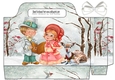 carol singers with a pretty deer tote gift bag