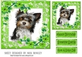 Green lace frame with flowers and a puppy7x7
