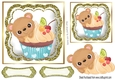 Teddy Bear cupcake with gold glitter topper