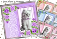 4 cute kitten with roses and lace 8x8 window mini kit