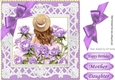 Pretty with lilac roses and bow 8x8