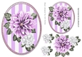 pretty lilac and white flowers on lace bracket card