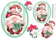 Christmas Gnome with christmas tree on striped toppers (two)