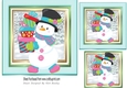Lovely snowman with gifts 7x7 Card fronts/toppers