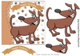 playful brown funny dog 7x7, card front