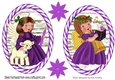 Two pretty Angels in purple stripe toppers