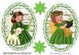 Two pretty Angels in green stripe toppers