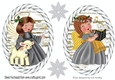 Two pretty Angels in silver stripe toppers