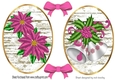 2 pretty pink poinsettias/bells toppers with bows