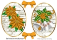 2 pretty gold poinsettias/bells toppers with bows