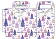 pink christmas trees and bunnies small gift bag with white bow