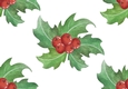 Lovely water colour holly with berries (big) backing paper