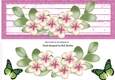 Pretty pink/white border of flowers with butterflies DL
