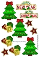 christmas trees and presents collage cut outs