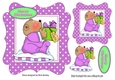 Cute little christmas teddy bear in lilac dot 7x7 frame
