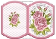 Pretty pink roses on lace with polkadot , bracket card