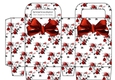 Lovely black Vines with red roses and red bow small gift bag