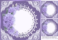 Pretty Purple Floral Lace Corner Card Front 8x8