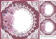 Pretty Pink Floral Lace Corner Card Front 8x8