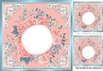 pretty Peach and white flowers on lace bracket card