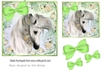 Green Floral 7x7 card front with A Horse