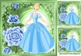 pretty princess with blue roses 8x8