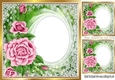 pretty cerise roses with oval centre 8x8