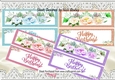 4 Coloured Rose Arrangements With Butterflies DL Mini Kit Cards