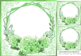 Pretty green flowers ornate card front/insert 8x8