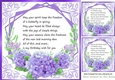  lilac flowers ornate card front/insert 8x8 with birthday verse
