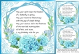  Turq flowers ornate card front/insert 8x8, with birthday verse