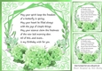  green flowers ornate card front/insert 8x8 with birthday verse