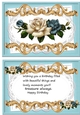 Pretty blue/cream roses on lace A5 Ornate card/verse