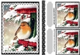 Pretty Robin in the snow A5 Black lace frame