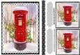 Red Pillar Box with Robins in the Snow A5 Black lace frame