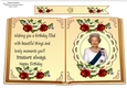 Lovely A4 Open book of the queen with roses