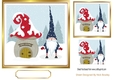 Lovely folklore Christmas gnome in the snow 7x7