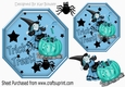 Witching time! hexagon toppers with spider (Blue)