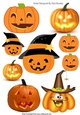 Lots of lovely Halloween Pumpkins a variety cutouts