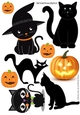 Lots of lovely Halloween Black Cats a variety of cutouts