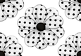 Black and White Polkadot Big flower Backing paper