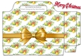 Pretty Christmas Bells and fern Tote Gift Bag with bow