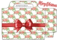 Pretty Christmas poinsettias and fern tote gift bag with bow