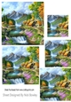 Pretty Cottage with waterfall and flowers pyramids